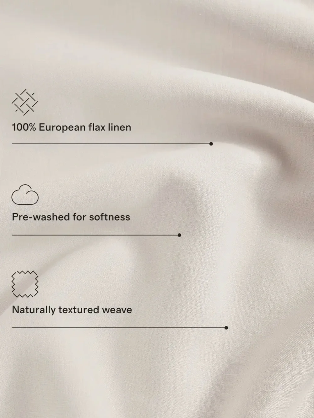 European Linen King Sham Set in Natural Chambray - Retail $50